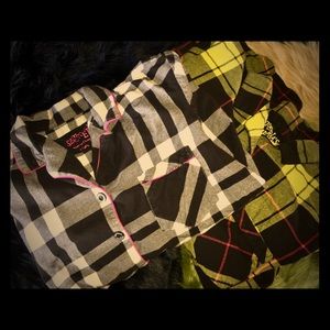 XL Plaid Victoria’s Secret Flannel Tops ~ Vintage